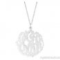 Sterling Silver or Gold Plated Silver Large Monogram Necklace Personalized 35mm