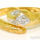 Diamond SNAKE Ring 14K Yellow Gold Flexible Band