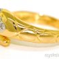 Diamond SNAKE Ring 14K Yellow Gold Flexible Band