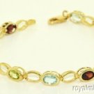 Multi Color Tennis Bracelet 14K Yellow Gold