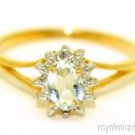 14K Gold Birthstone Ring Aquamarine & Diamond (March)