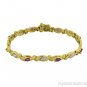 1.36 CTW Diamond & Ruby Tennis Bracelet 14K Yellow Gold