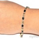 5.36 CTW Sapphire & Diamond Bracelet 14K Yellow Gold