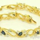 4.50 CTW Sapphire & Diamond Bracelet 14K Yellow Gold