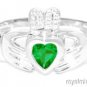 CLADDAH RING GOLD PLATED OR STERLING SILVER SIMULATED GARNET LUCKY - JANUARY BIR