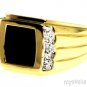 Mens Tigers Eye & Diamond Ring 14K Yellow or White Gold
