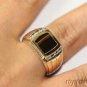 Mens Tigers Eye & Diamond Ring 14K Yellow or White Gold