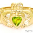 Claddah Ring 14K Yellow Gold Peridot Lucky