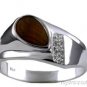 Mens Diamond Ring Black Star Sterling Silver or Gold Plated Silver