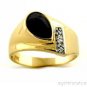 Mens Diamond Ring Black Star Sterling Silver or Gold Plated Silver