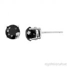1.63 CTW Single Black Diamond Stud Earring 14K White Gold