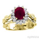 1.73 CTW Ruby and Diamond Ladies Ring 14K Yellow Gold