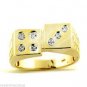 Gambling Diamond Ring 14K Yellow Gold Lucky 7 Dice Ring