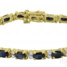 9.50 CTW Sapphire and Diamond Tennis Bracelet 14K Yellow Diamond