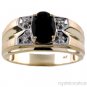 Mens Diamond Ring Tiger's Eye 14K Yellow or White Gold Band