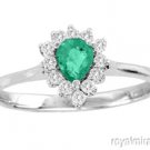 0.65 CTW Emerald Ring 14K White Gold