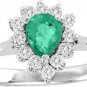 0.65 CTW Emerald Ring 14K White Gold