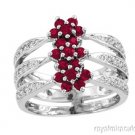 1.15 CTW Ruby & Diamond Ring 14K White Gold