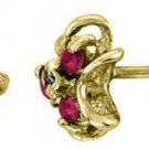 0.23 CTW Ruby and Diamond Earrings 14K Yellow Gold