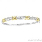1.00 CTW DIAMOND XOXO BANGLE 14K TWO-TONE GOLD