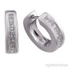 1.00 CTW Diamond Earrings 14K White Gold Satin Finish