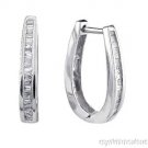 0.50 Baguette Diamond Huggie Earrings