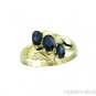 1.45 CTW TRIPLE OVAL SAPPHIRE RING 14K YELLOW GOLD