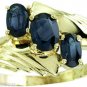 1.45 CTW TRIPLE OVAL SAPPHIRE RING 14K YELLOW GOLD
