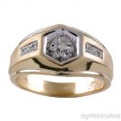 Mens Diamond Ring 10K Yellow Gold
