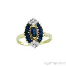 1.48 CTW DIAMOND & SAPPHIRE RING 14K YELLOW GOLD