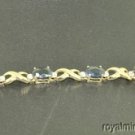 Diamond & Sapphire Tennis Bracelet 10K Yellow Gold