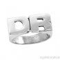 Personalized Initial Ring - Name Ring Unisex Block Style 8mm Sterling Silver
