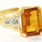 Citrine & Diamond Ring 14K Yellow Gold (November )
