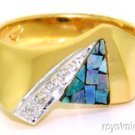 Mosaic Opal & Diamond Ring 14K Yellow Gold