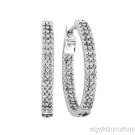 0.92 CTW DIAMOND IN&OUT HOOP EARRINGS 14K WHITE GOLD