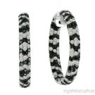 3.36 CTW BLACK & WHITE DIAMOND IN&OUT HOOP EARRINGS 14K WHITE GOLD