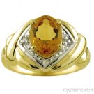 Ladies Diamond Ring Citrine (November Birthstone) 14K Yellow or White Gold