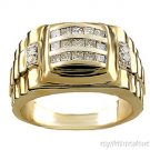 1.00 CTW Diamond Mens Ring 14K Yellow Gold