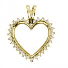 0.33 CTW Diamond Heart Shaped Pendant 10K Yellow Gold