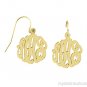 Monogram Earrings Personalized 15mm 14k Yellow or White Gold