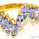2.00 CTW Tanzanite Ring 14K Yellow Gold ZIG ZAG style