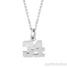Sterling Silver or Gold Plated Silver Personalized Number Necklace 10mm