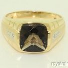 Mens Ring Smokey Quartz 14k Yellow or White Gold
