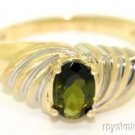 EXOTIC GREEN TOURMALINE RING 14K YELLOW GOLD