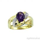 1.64 CTW DIAMOND & OVAL AMETHYST RING 14K YELLOW GOLD