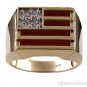 Mens Ring Diamond Blue Quartz 14K Yellow or White Gold