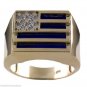 Mens Ring Diamond Blue Quartz 14K Yellow or White Gold