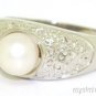 Pearl & Diamond Ring 14K Yellow Gold