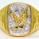 Mens Diamond Ring 14K Yellow or White Gold Eagle