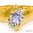0.43 CTW Tanzanite & Diamond Ring 14K Yellow Gold